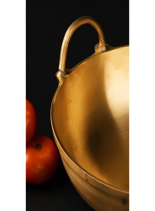 80's Cookware مقلاة كاداي برونزية تقليدية من الثمانينيات، سعة 3 لترات، مصنوعة من البرونز/كانسا، ذات خصائص غذائية عالية/غير سامة - 10 بوصات - Image 4